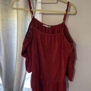 Maurice’s cold shoulder rust colored top!